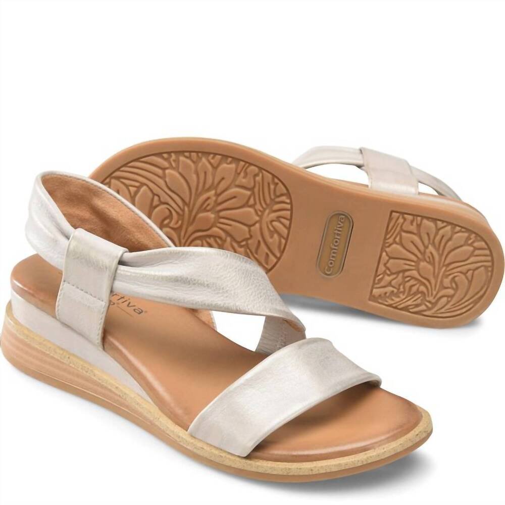 NEW COMFORTIVA women's marcy sandal in champagne